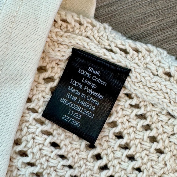 NWT Simply Vera Chevron Crochet Knit Tank Top Cream Size XS - Picture 6 of 14